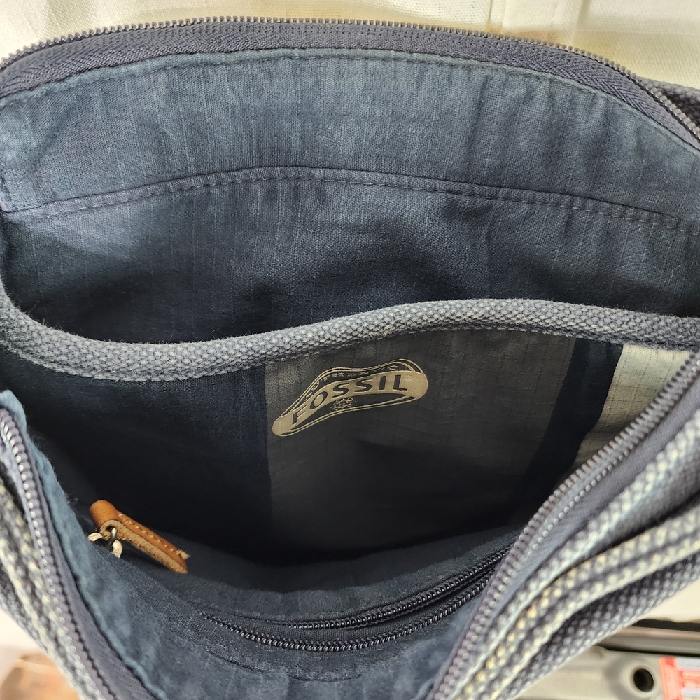 Fossil Navy and Brown Men's Messenger Bag - Picture 6 of 9